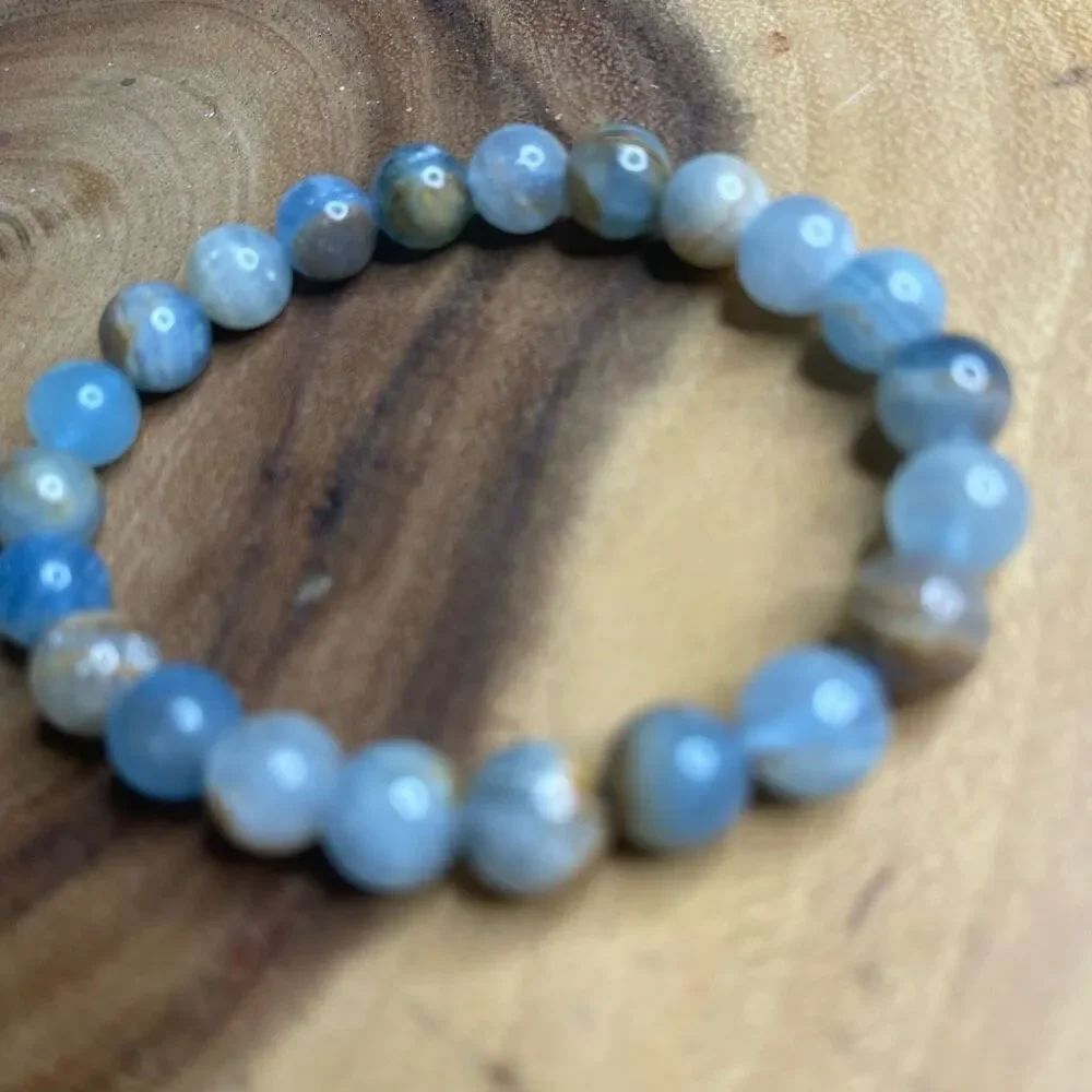 Blue Onyx 8mm stretch bracelet beaded bracelet 6.75” stretch crystal healing